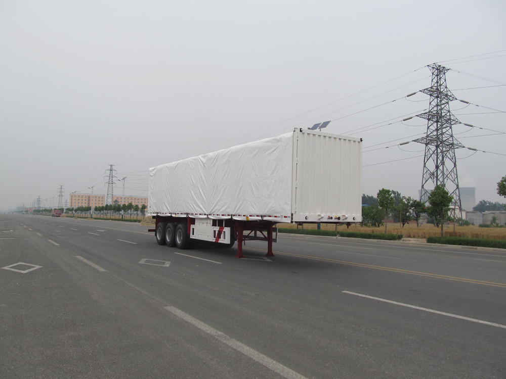 3 Axle Curtain Van Semi trailer Cargo Transport Box Body Truck Trailer