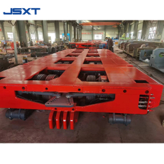 Jushixin One-line multi-axle hydraulic steering construction machinery low flatbed semi trailer
